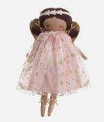 Handmade Rag Doll, Blush &amp; Gold Star Dress with Sequin Wings - DELPHINE FAIRY