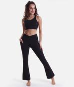 HOURGLASS FLARED LEGGINGS - Crisscross Curve-Enhancing Cut &amp; Pockets image