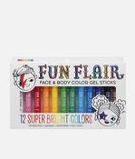 COLOUR GEL STICKS, 12 Washable Bright Shades for Hair, Face &amp; Body