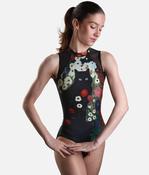 DARVA High Neck Ballet Leotard with Floral Cat Print image