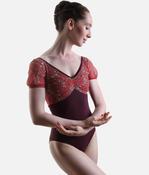 Ruched V-Neckline Ballet Leotard, Golden Label Collection - ILIZIA GL Vigneto image