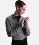Emilia Cable Knit Zip Warm-Up Jacket, Grey Marle - J13004 image