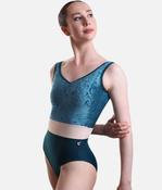 Tank Sleeve Dance Leotard, Velvet Elegance Meets Modern Design - LUCY image