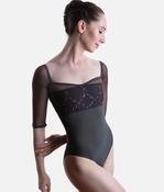 Professional Ballet Leotard with Geometric Neckline - MANIA CL Vesuvio image