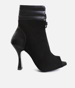 Elegant Peep-Toe Dance Heels with Adjustable Laces, 80mm Flare Heel - TATIANA image