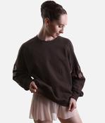 Oversized Sweatshirt with Satin Ribbon Detailing - S0573