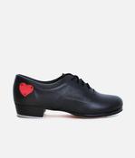 TA815 - Professional Leather Tap Shoes with Wood Heel &amp; Embroidered Heart image