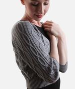 Long Sleeve Ballet Cropped Top, Atiyah Knit Dance Warm-Up Essential - Z30013 image