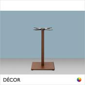 11C Tiffany Square Dining Table Base with a Slim Square Column - Satin, Satin Brass, Corten Effect &amp; Powder-Coated Steel in Designer Neutral Colours - Décor for Business