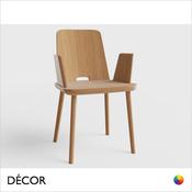 11A1 Décor Select - Tablet Dining Chair with Armrests in Natural or Stained Ash - In Designer Colours and Wood Finishes - Décor for Business
