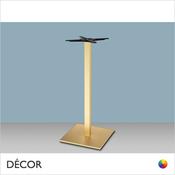 Tiffany Square Poseur Table Base with a Slim Square Column - Satin Steel, Satin Brass Steel, Corten Effect Steel &amp; Powder-Coated Steel in Designer Neutral Colours - Décor for Business