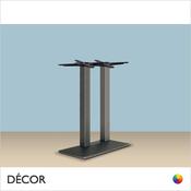 A1 Pedrali - Quadra Rectangular Dining Table Base with Twin Square Columns - In Powder-Coated Steel in Designer Neutral Tones - Décor for Business