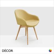 11 Midj - Sonny Dining Chair with Low Wrap-Around Armrests &amp; Tapered Wooden Legs - In Designer Fabrics &amp; Eco Leathers - Décor for Designers image