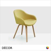 B2 Midj - Sonny Dining Chair with Low Armrests and Bentwood Legs - In Designer Fabrics &amp; Eco Leathers - Décor for Designers image