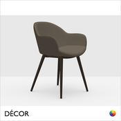 A1 Midj - Sonny Dining Chair with Low Wrap-Around Armrests &amp; Tapered Metal Legs - In Designer Fabrics &amp; Eco Leathers - Décor for Designers image