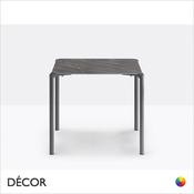 A1 Pedrali - Jump Square Table with a Powder-Coated Frame and a Compact Laminate Top, 3 Sizes - In Designer Neutral Tones - Décor for Business