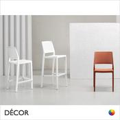Emi Stackable Technopolymer Bar Stool, Bar &amp; Counter Height - In Designer Colours &amp; Neutral Tones - Décor for Business
