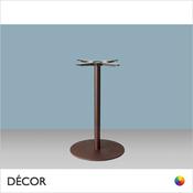 11C Tiffany Round Dining Table Base with a Slim Round Column in - Satin, Satin Brass, Corten Effect &amp; Powder-Coated Steel in Designer Neutral Colours - Décor for Business