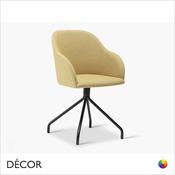 1A1 Sylvie Tub Dining Chair in Designer Fabrics &amp; Eco Leathers with a Fixed Star Metal Base - Made for You - Décor for Business