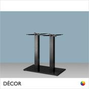 11A Tiffany Rectangular Dining Table Base with Twin Square Columns - In Black Powder-Coated Steel, Indoor &amp; Outdoor Use - Décor for Business
