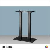 11A Tiffany Rectangular Poseur Table Base with Twin Square Columns - In Black Powder Coated Steel, Indoor &amp; Outdoor Use - Décor for Business