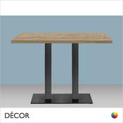 11A Tiffany Rectangular Dining Table Base with Twin Square Columns in Black Powder Coated Steel - With Rectangular 30mm Thick Laminate Tops in a Range of Finishes - Décor for Business
