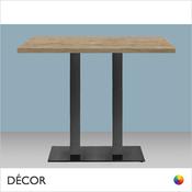 11A1 Tiffany Rectangular Poseur Table Base with Twin Square Columns in Black Powder Coated Steel - With Rectangular 30mm Thick Laminate Tops in a Range of Finishes - Décor for Business