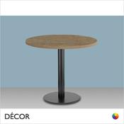11A1 Tiffany Dining Table with a Round Base &amp; Column in Black Powder Coated Steel - With Round &amp; Square 30mm Thick Laminate Tops in a Range of Sizes &amp; Finishes - Décor for Business image