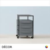 Pedrali - Boxie Office Storage with Three Drawers and One Shelf - Powder Coated Steel &amp; Polypropylene - In Designer Colours - Décor for Home &amp; Business