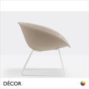 Pedrali - Gliss Lounge Chair with a Sleigh Frame, Technopolymer - In Designer Neutral Tones - Décor for Home &amp; Business