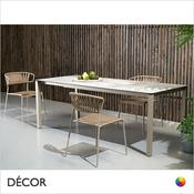 Pranzo Rectangular Extending Dining Table from 160cm to 210cm, Indoor &amp; Outdoor - In Designer Neutral Tones - Décor for Business