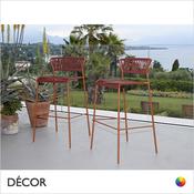 Décor Select - Lisa Club Stackable Bar Stool with a Seat &amp; Backrest in Woven PVC Strapping, For Indoor and Outdoor Use - In Designer Colours - Décor for Home &amp; Business