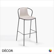 111 Kasia Stackable Bar Stool with a Powder Coated Steel Frame, Technopolymer, Bar &amp; Counter Heights - In Designer Colours &amp; Neutral Tones - Décor for Business
