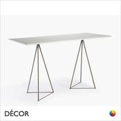 Glitter Rectangular Table with a Twin Base and Laminate Top, 2 Sizes - In Designer Neutral Tones - Décor for Business