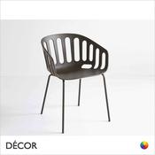 111 Basket Stackable Dining Chair with Powder Coated Steel Legs, Technopolymer - In Designer Colours &amp; Neutral Tones - Décor for Business image