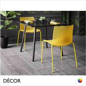 11A1 Fuller Dining Chair with a Latticed Technopolymer Shell &amp; Powder Coated Steel Frame - In Designer Colours &amp; Neutral Tones - Décor for Business