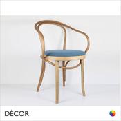 1 Antibes Dining Chair with Armrests and a Seat Pad with a Double Hoop Backrest - In Designer Fabrics &amp; Wood Finishes - Décor for Business