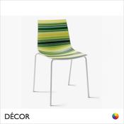 111 Colorfive Stackable Dining Chair, Technopolymer and White Coated Frame- In Designer Colours &amp; Neutral Tones - Décor for Business
