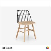 Strike Chair with a Lacquered Ash Seat and Frame and a Wire-Frame Body - In Designer Colours - Décor for Home &amp; Business