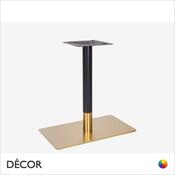 11A Westport 70 Vintage Brass and Black Single Pedestal Rectangular Table Base in 3 Heights: Coffee, Standard &amp; Poseur - Décor for Business
