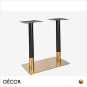 11A Westport 70 Vintage Brass and Black Twin Pedestal Rectangular Table Base in 3 Heights: Coffee, Standard &amp; Poseur - Décor for Business