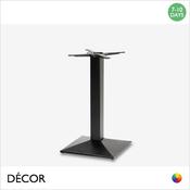 1 Mauro Square Dining Table Base - In Black Powder Coated Steel, Indoor &amp; Outdoor Use - Décor for Business