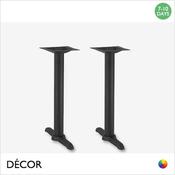 1 Zeno Black Twin Dining Table Base for Maximum Tops 1200mm x 800mm - In Black Powder Coated Steel, Indoor &amp; Outdoor Use - Décor for Business