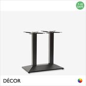 1 Mauro Twin Rectangular Dining Table Base - In Black Powder Coated Steel, Indoor &amp; Outdoor Use - Décor for Business image