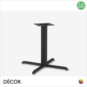 1 Zeno Large Black Dining Table Base for Maximum Ø1200mm &amp; 1200mm x 1200mm Tops - In Black Powder Coated Steel, Indoor &amp; Outdoor Use - Décor for Business image