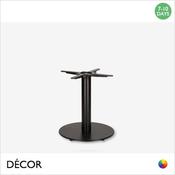 1 Mirco Small Black Round Coffee Table Base for Maximum Tops Ø900mm &amp; 800mm x 800mm- In Black Powder Coated Steel, Indoor &amp; Outdoor Use - Décor for Business