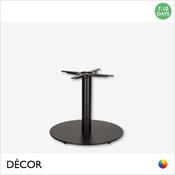 1 Mirco Large Black Round Coffee Table Base for Maximum Tops Ø1200mm &amp; 1000mm x 800mm- In Black Powder Coated Steel, Indoor &amp; Outdoor Use - Décor for Business
