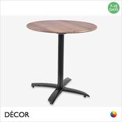 11 Trento Flip-Top Folding Dining Table in Black Aluminium - Add a Round Topalit® Smartline Laminate Top in a Range of Designer Finishes - Décor for Business image