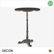 1 Piazza Black XL Poseur Table Base, 3 Legs - Add a Round Laminate Top in White Carrara Marble with Gold Edging or Black Pietra Grigia Marble with Gold Edging - Classic Vintage Bistro Style -Décor for Business