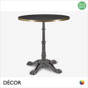 1 Piazza Black XL Dining Table Base, 4 Legs - Add a Round Laminate Top in White Carrara Marble with Gold Edging or Black Pietra Grigia Marble with Gold Edging - Classic Vintage Bistro Style -Décor for Business